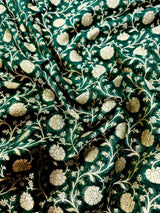 Green Color Khaddi Georgette Silk saree — Kaash Collection
