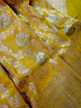 Yellow Color Pure Katan Silk saree — Kaash Collection