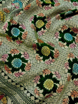 Green Color Khaddi Georgette Silk saree — Kaash Collection