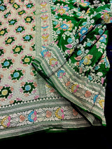 Green Color Khaddi Georgette Silk saree — Kaash Collection