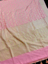 Baby Pink Khaddi Georgette Silk saree — Kaash Collection