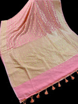 Baby Pink Khaddi Georgette Silk saree — Kaash Collection