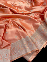Pastel Peach Color Mashru Silk saree — Kaash Collection