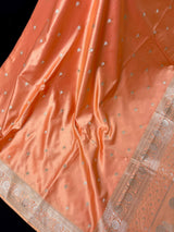 Pastel Peach Color Mashru Silk saree — Kaash Collection