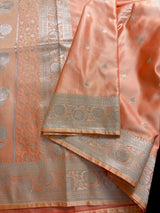 Pastel Peach Color Mashru Silk saree — Kaash Collection