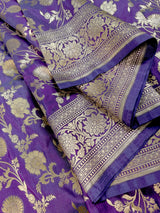 Lavender Color Pure Katan Silk saree — Kaash Collection