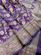 Lavender Color Pure Katan Silk saree — Kaash Collection