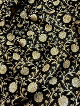 Black Color Khaddi Georgette Silk saree — Kaash Collection