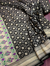 Black Color Khaddi Georgette Silk saree — Kaash Collection