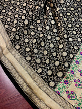 Black Color Khaddi Georgette Silk saree — Kaash Collection