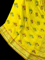 Lemon Pure Dupion Silk saree — Kaash Collection