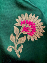 Bottle Green Pure Katan Silk saree — Kaash Collection