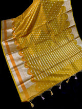 Yellow Gold Tissue Silk saree — Kaash Collection