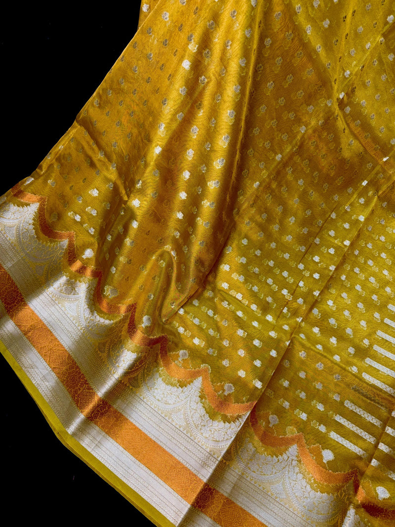Yellow Gold Tissue Silk saree — Kaash Collection