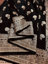 Black Color Mashru Silk saree — Kaash Collection