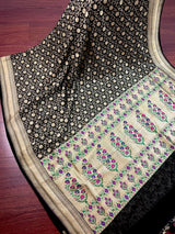 Black Color Khaddi Georgette Silk saree — Kaash Collection