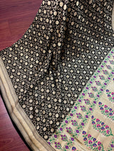 Black Color Khaddi Georgette Silk saree — Kaash Collection