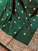 Bottle Green Color Pure Katan Silk saree — Kaash Collection