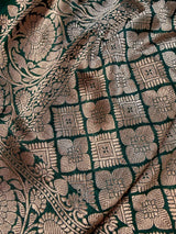 Bottle Green Color Pure Katan Silk saree — Kaash Collection