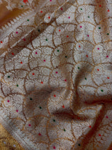 Gold Tissue Silk saree with Banarasi with Meenakari Jaal — Kaash Collection