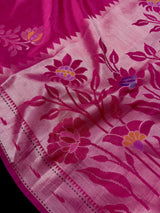 Rani Pink Raw Mango Silk saree — Kaash Collection