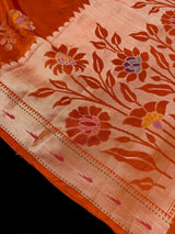 Burnt Orange Raw Mango Silk saree — Kaash Collection