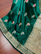 Bottle Green Pure Katan Silk saree — Kaash Collection