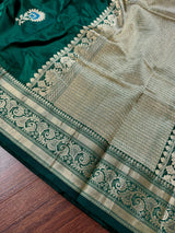 Bottle Green Pure Katan Silk saree — Kaash Collection