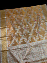 Gold Tissue Silk saree with Banarasi with Meenakari Jaal — Kaash Collection