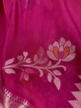 Rani Pink Raw Mango Silk saree — Kaash Collection