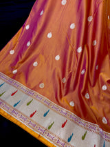 Rust Mashru Silk saree — Kaash Collection