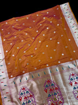 Rust Mashru Silk saree — Kaash Collection