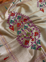 Rust Mashru Silk saree — Kaash Collection