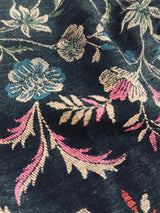 Charcoal Black kashmiri wool Kashmiri shawl with traditional kani weave — Kaash Collection