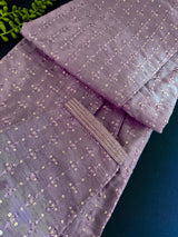 Lavender men's kurta pajama in soft silk with embroidery with tiny sequins — Kaash Collection