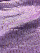 Lavender Floral Digital Embroidery Silk Linen Saree | Floral Saree | Zari Border | Organic Silk Linen Saree | Ships from California - Kaash