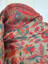 Light Beige Color Pure Pashmina Kani Weave Kashmiri Shawl | Kani Weave Kashmiri Wrap | Floral Winter Shawl | Wool Stole | Wedding Gift - Kaash