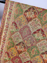 Light Beige pure pashmina Kashmiri shawl with kani weave with modal zari & kalamkari — Kaash Collection