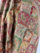Light Beige pure pashmina Kashmiri shawl with kani weave with modal zari & kalamkari — Kaash Collection