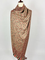 Light Beige Color Viscose Blend Wool Stole Scarf - Kaash
