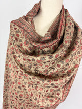 Light Beige Color Viscose Blend Wool Stole Scarf - Kaash