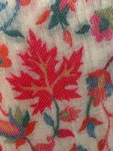 Light Beige Pure Pashmina Kani Weave Shawl | Floral Chinar Leaf Motif - Kaash