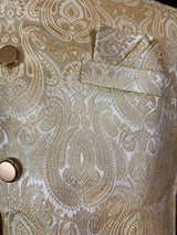 Light Gold men's Nehru/Modi jacket in banarasi silk (handwoven) with handwoven banarasi design — Kaash Collection