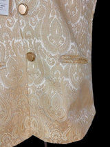 Light Gold men's Nehru/Modi jacket in banarasi silk (handwoven) with handwoven banarasi design — Kaash Collection