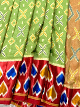 Light Green Soft Silk Saree with Unique printed designs - Kaash
