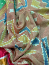 Light Green Soft Silk Saree with Unique printed designs - Kaash