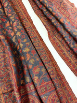 Light Grey viscose blend wool Kashmiri shawl with chinar leaves pattern — Kaash Collection
