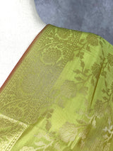 Light Mehndi Soft Silk Floral dupatta in soft silk (non-pure) with floral jaal soft silk — Kaash Collection