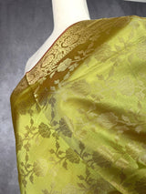 Light Mehndi Soft Silk Floral dupatta in soft silk (non-pure) with floral jaal soft silk — Kaash Collection