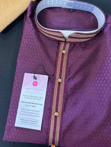 Light Weight Purple Color Men Kurta Pajama | Self Design embroidery Style | Mens Readymade Kurta for Wedding | Kurta Pajama for Men - Kaash